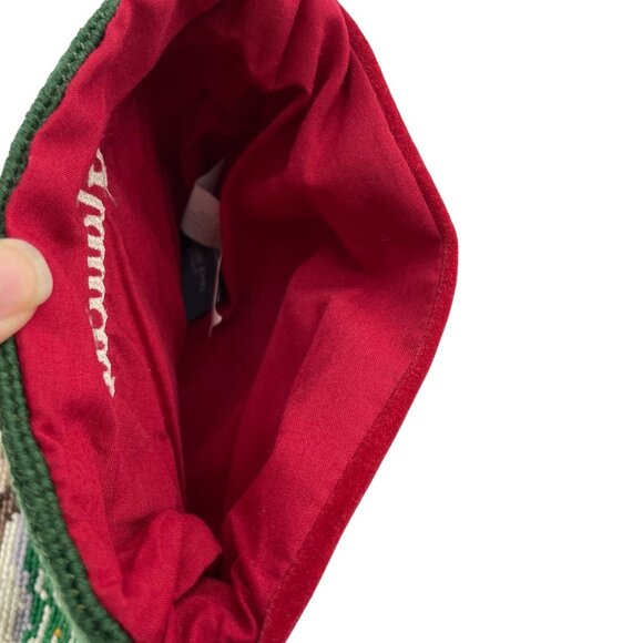 Lands End Christmas Stocking Needlepoint Bunny Rabbit Snowshoe GLAUCIA Monogram - Picture 7 of 9